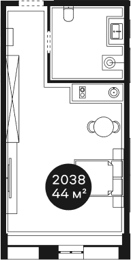 Продается 1-комн. квартира, 43.59 м²