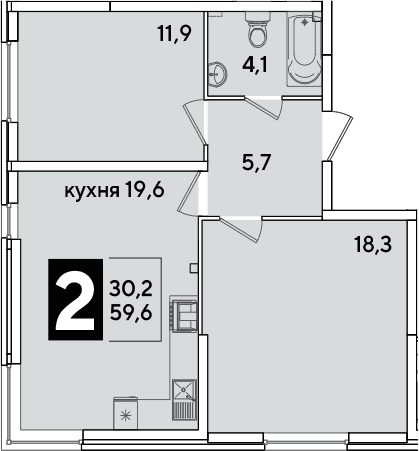 Продается 3-комн. квартира, 59.6 м²