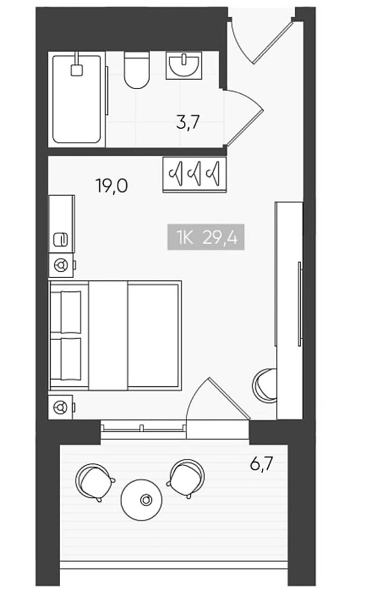 Продается 1-комн. квартира, 22.7 м²