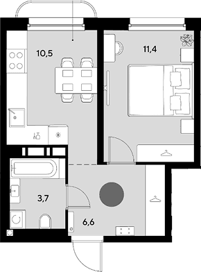 Продается 1-комн. квартира, 32.2 м²