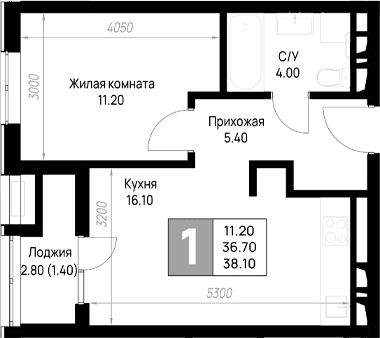 Продается 1-комн. квартира, 36.7 м²