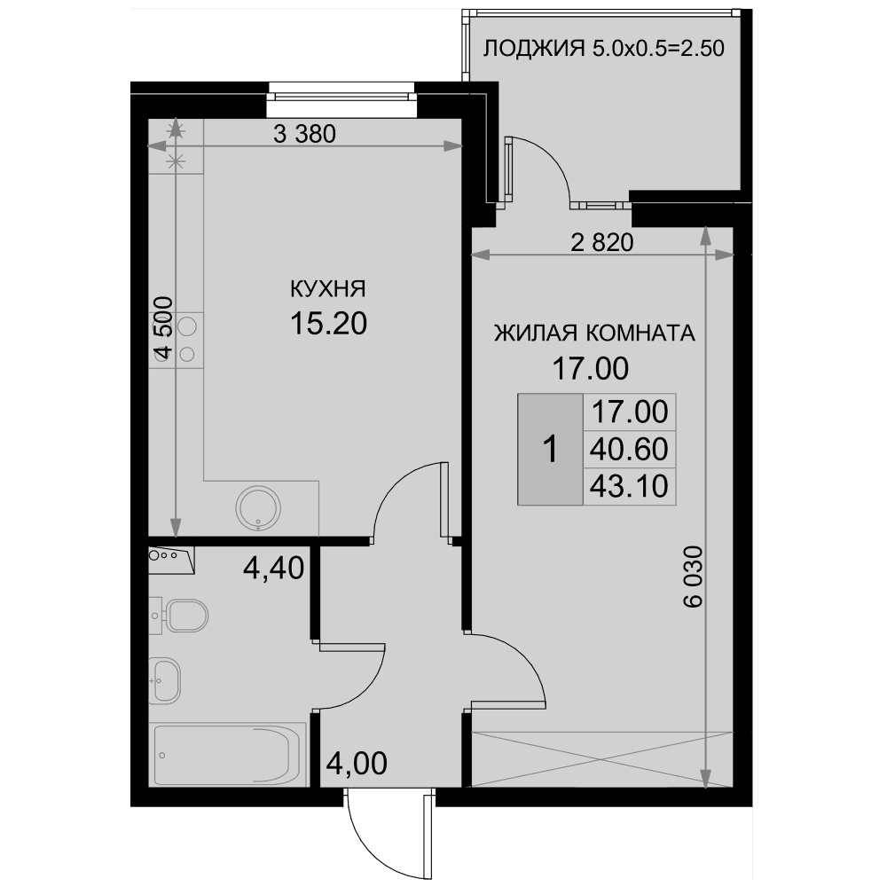 Продается 2-комн. квартира, 40.6 м²
