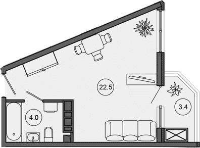 Продается 1-комн. квартира, 26.5 м²