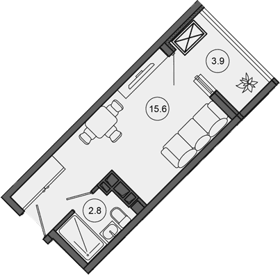 Продается 1-комн. квартира, 18.4 м²