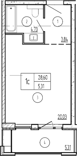 Продается 1-комн. квартира, 29.11 м²