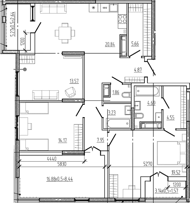 Продается 4-комн. квартира, 100.91 м²