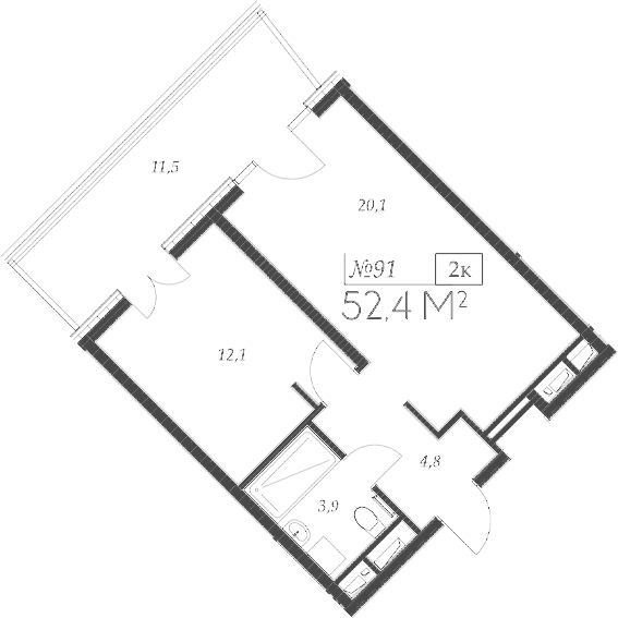 Продается 2-комн. квартира, 40.9 м²