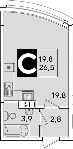 Продается 1-комн. квартира, 26.5 м²