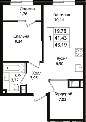 Продается 2-комн. квартира, 40.7 м²
