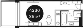 Продается 1-комн. квартира, 35.02 м²