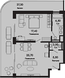 Продается 1-комн. квартира, 56.9 м²