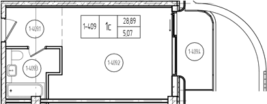 Продается 1-комн. квартира, 27.91 м²