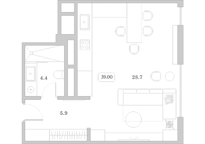 Продается 1-комн. квартира, 39 м²