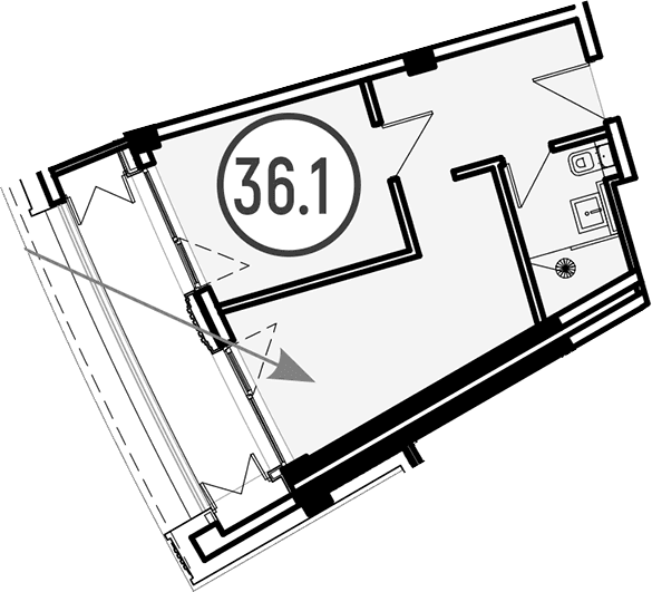 Продается 1-комн. квартира, 36.1 м²