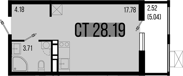 Продается 1-комн. квартира, 25.67 м²