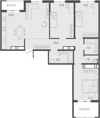 Продается 4-комн. квартира, 97.2 м²