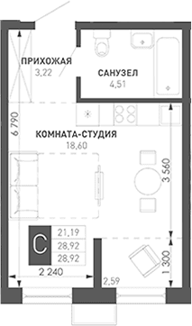 Продается 1-комн. квартира, 30.45 м²