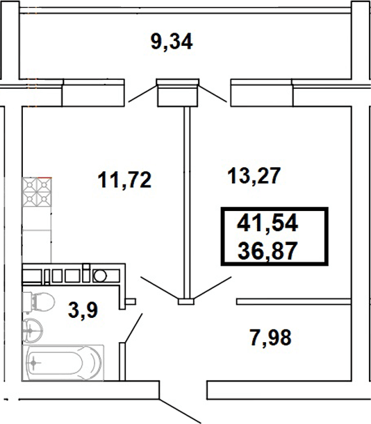 Продается 1-комн. квартира, 36.87 м²