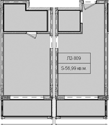 Продается 1-комн. квартира, 56.99 м²