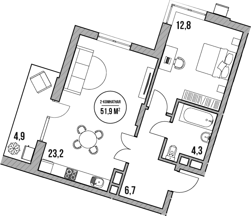 Продается 2-комн. квартира, 47 м²