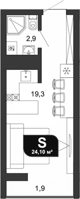 Продается 1-комн. квартира, 22.2 м²