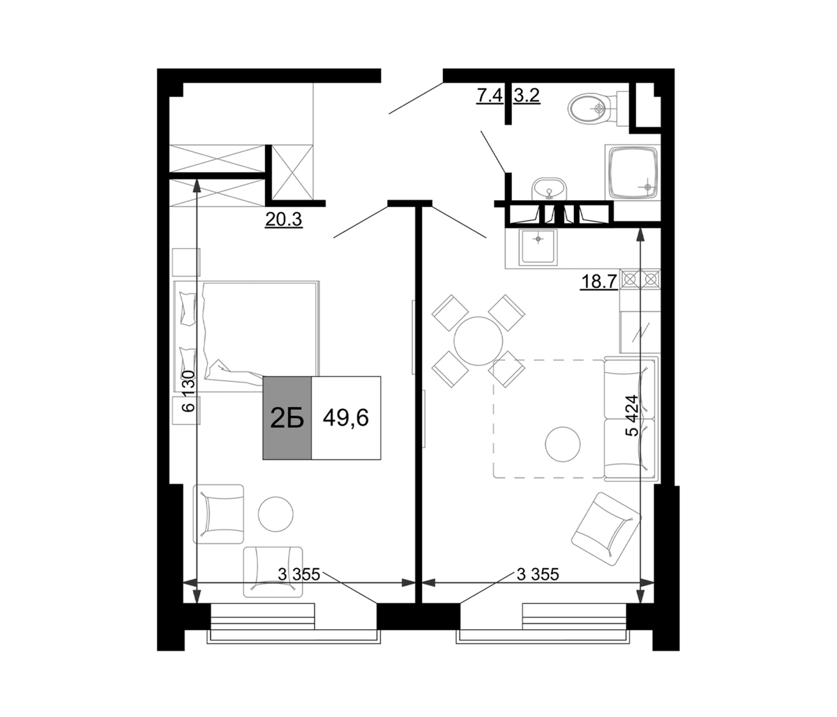 Продается 2-комн. квартира, 49.6 м²