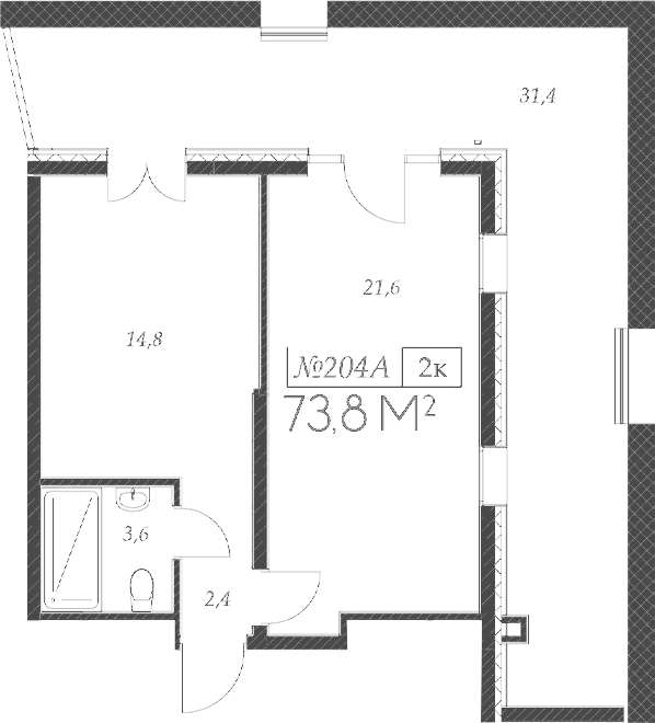 Продается 2-комн. квартира, 42.4 м²