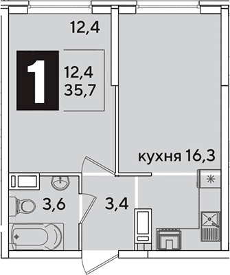 Продается 2-комн. квартира, 35.7 м²