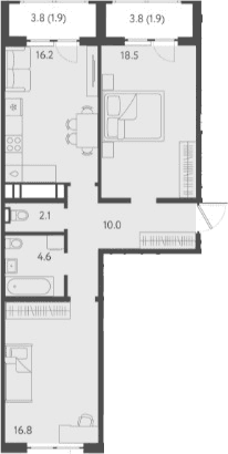 Продается 3-комн. квартира, 68.2 м²