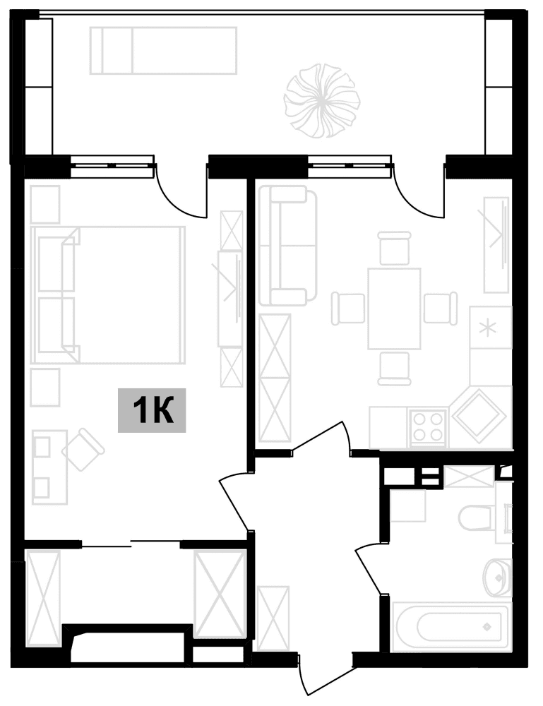 Продается 1-комн. квартира, 43.48 м²