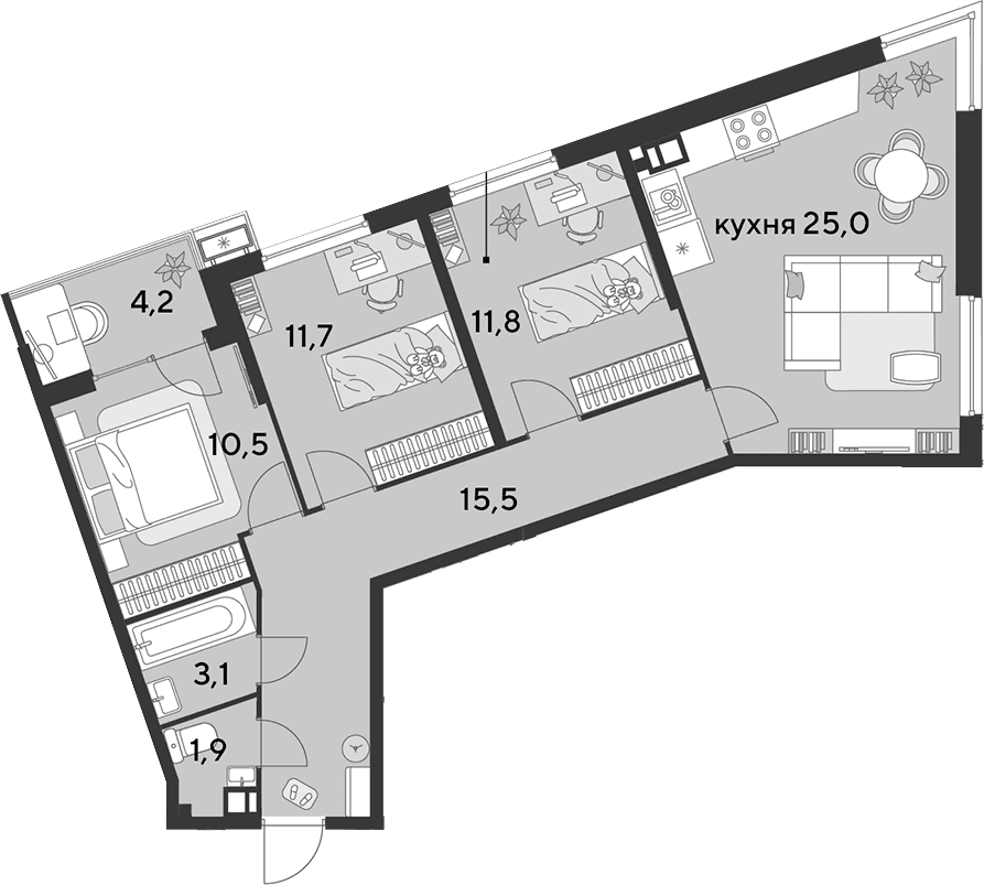Продается 4-комн. квартира, 79.5 м²