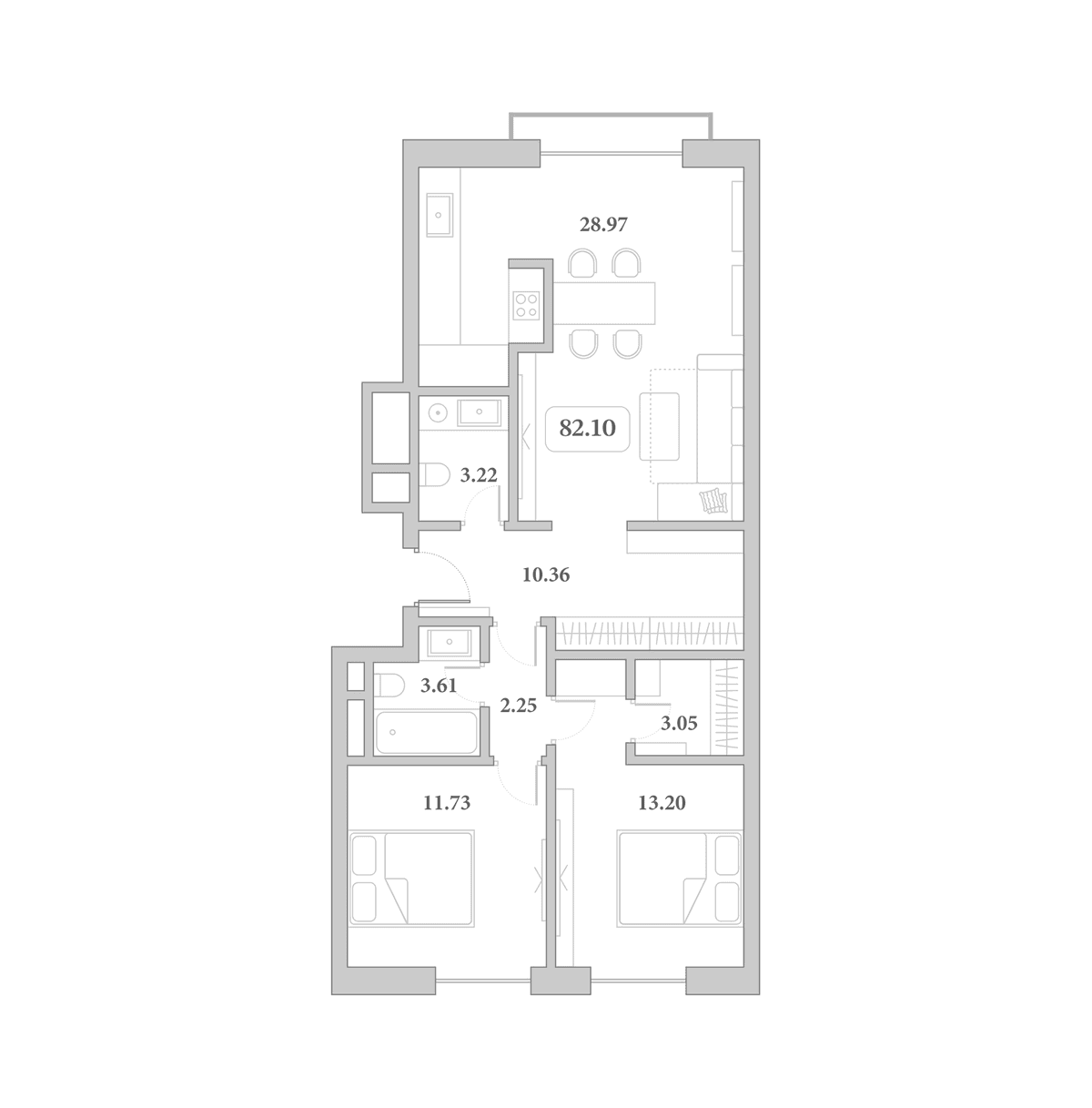 Продается 3-комн. квартира, 80.4 м²