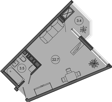 Продается 1-комн. квартира, 26.2 м²