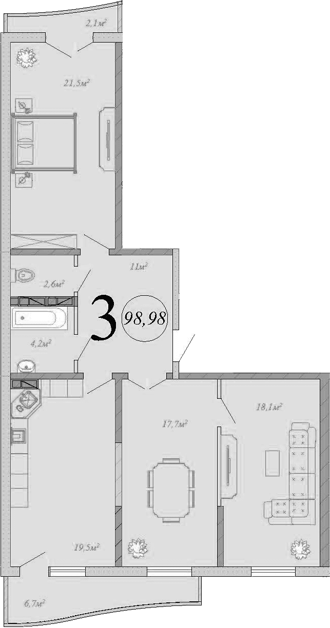 Продается 4-комн. квартира, 94.58 м²