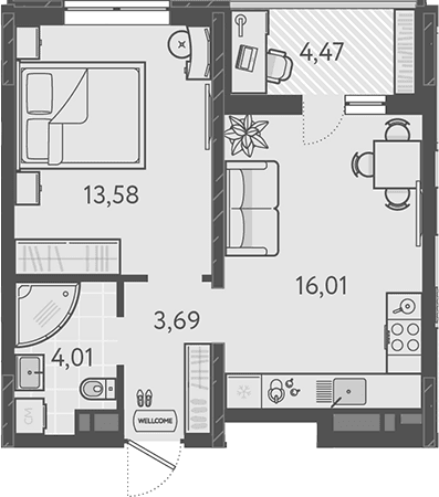 Продается 2-комн. квартира, 37.29 м²