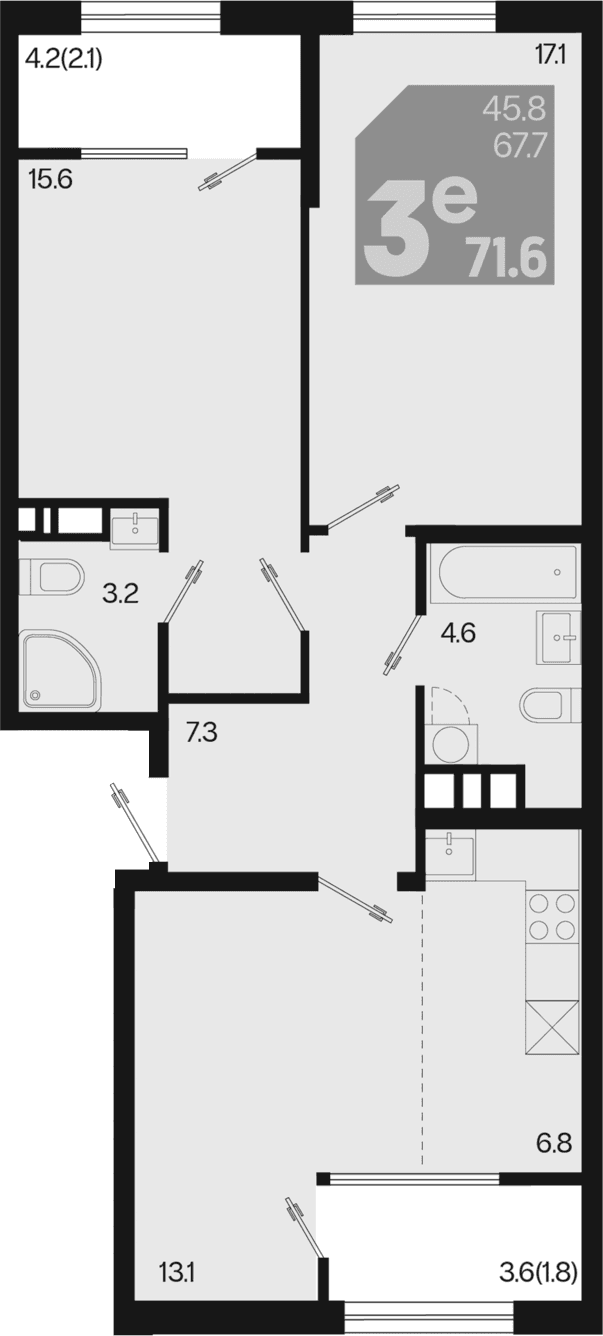 Продается 3-комн. квартира, 67.7 м²
