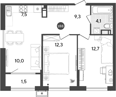 Продается 3-комн. квартира, 55.9 м²