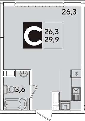Продается 1-комн. квартира, 29.9 м²