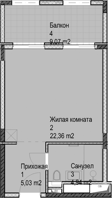 Продается 1-комн. квартира, 32.3 м²