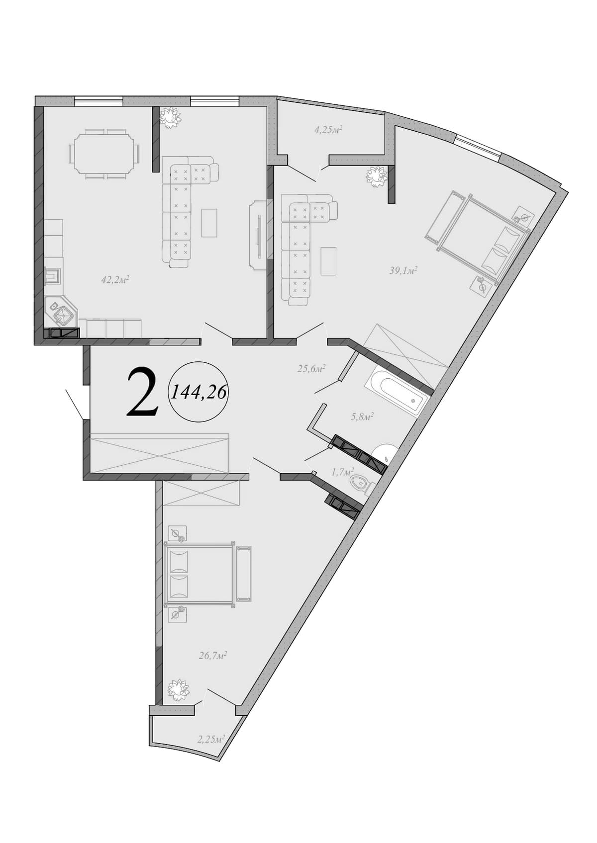 Продается 3-комн. квартира, 141 м²