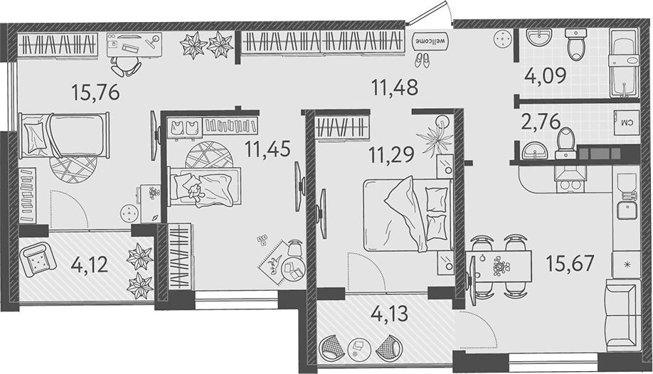 Продается 4-комн. квартира, 71.12 м²