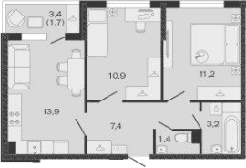 Продается 2-комн. квартира, 48 м²