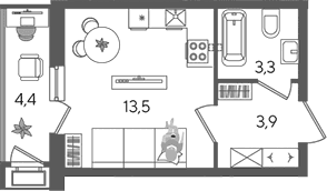 Продается 1-комн. квартира, 20.7 м²