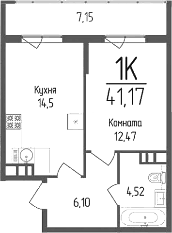 Продается 1-комн. квартира, 37.59 м²