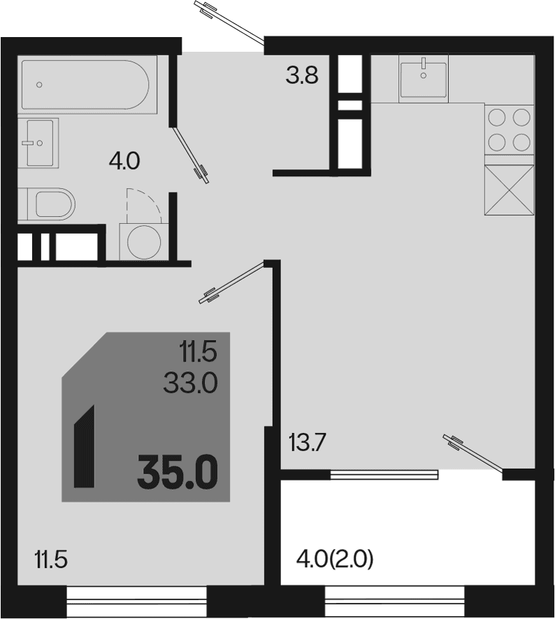 Продается 1-комн. квартира, 33 м²