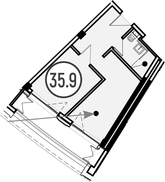 Продается 1-комн. квартира, 35.9 м²