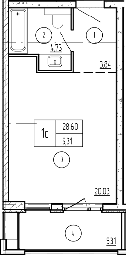 Продается 1-комн. квартира, 29.11 м²
