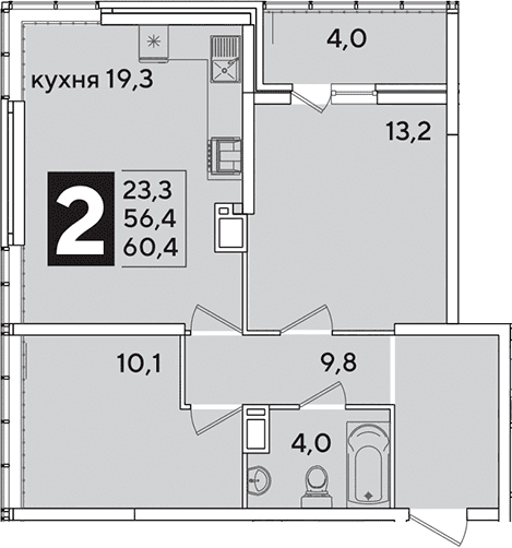 Продается 3-комн. квартира, 56.4 м²