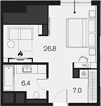 Продается 1-комн. квартира, 40.2 м²