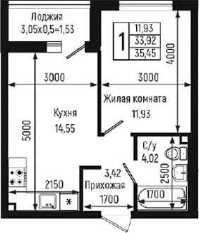 Продается 1-комн. квартира, 33.92 м²